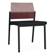 Avon Reception Armless Chair UPH Seat HPL Back / Black Steel / Mahogany / Black