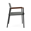 Avon Reception Waiting Guest Chair UPH Seat Back / Black Steel / Light Gray