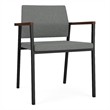 Avon Reception Waiting Guest Chair UPH Seat Back / Black Steel / Light Gray