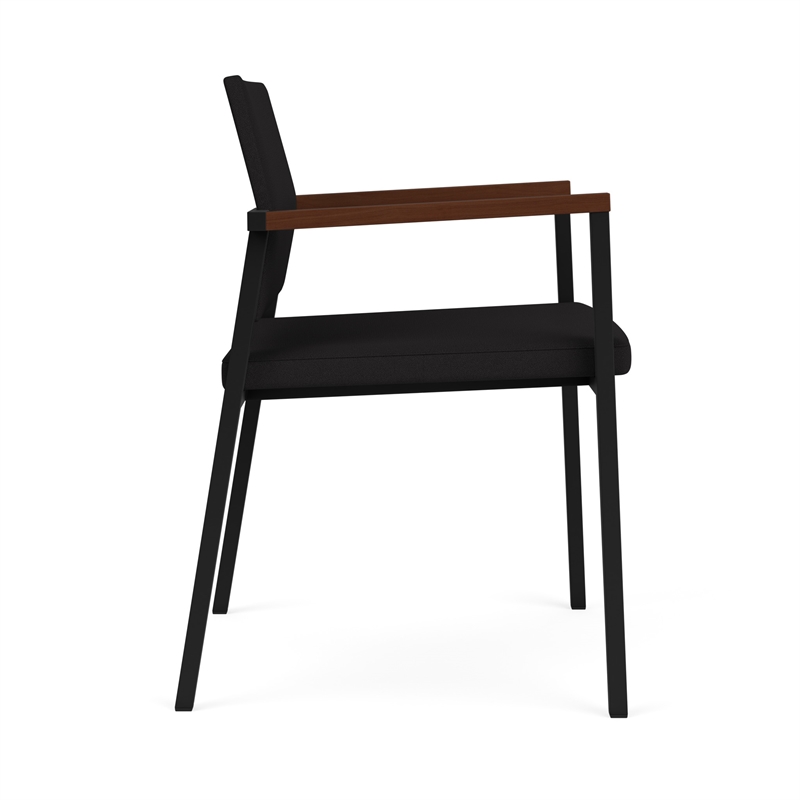 Avon Reception Waiting Guest Chair UPH Seat Back / Black Steel / Black