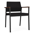 Avon Reception Waiting Guest Chair UPH Seat Back / Black Steel / Black