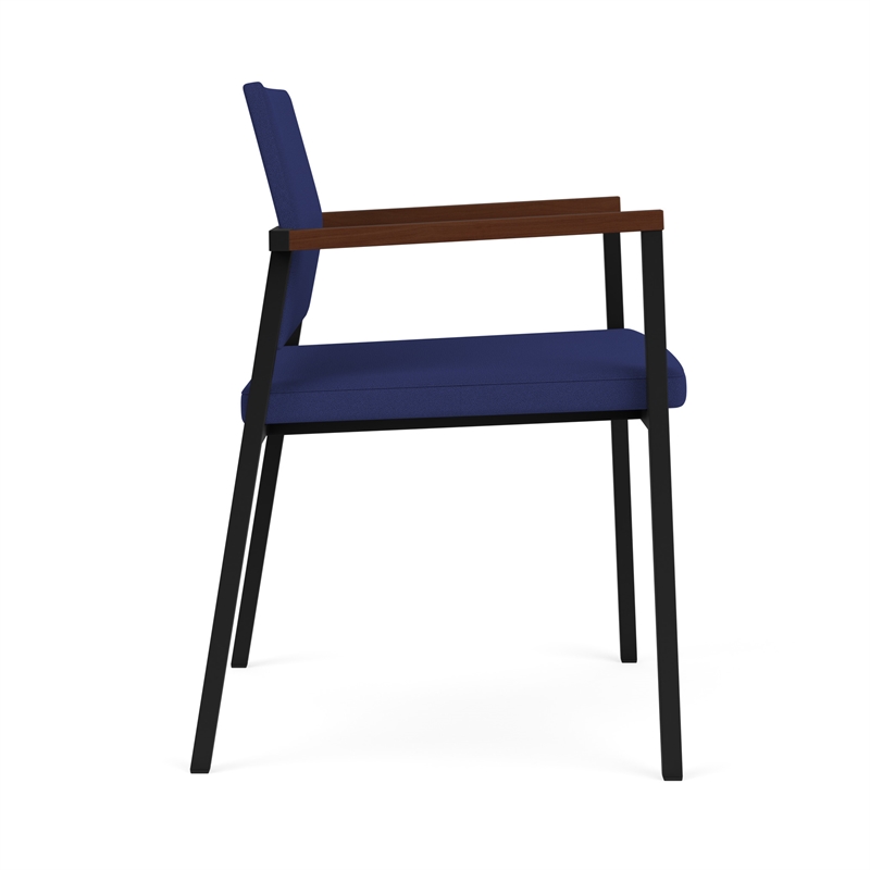 Avon Reception Waiting Room Guest Chair UPH Seat Back / Black Steel / Blue