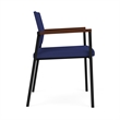 Avon Reception Waiting Room Guest Chair UPH Seat Back / Black Steel / Blue