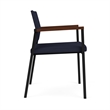 Avon Reception Waiting Guest Chair UPH Seat Back / Black Steel / Navy Blue