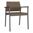 Avon Reception Waiting Guest Chair UPH Seat Back / Charcoal Steel / Brown