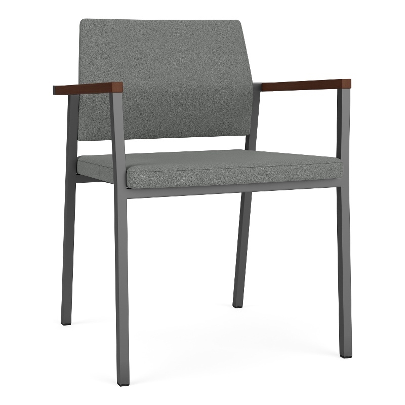 Avon Reception Waiting Guest Chair UPH Seat Back / Charcoal Steel / Light Gray