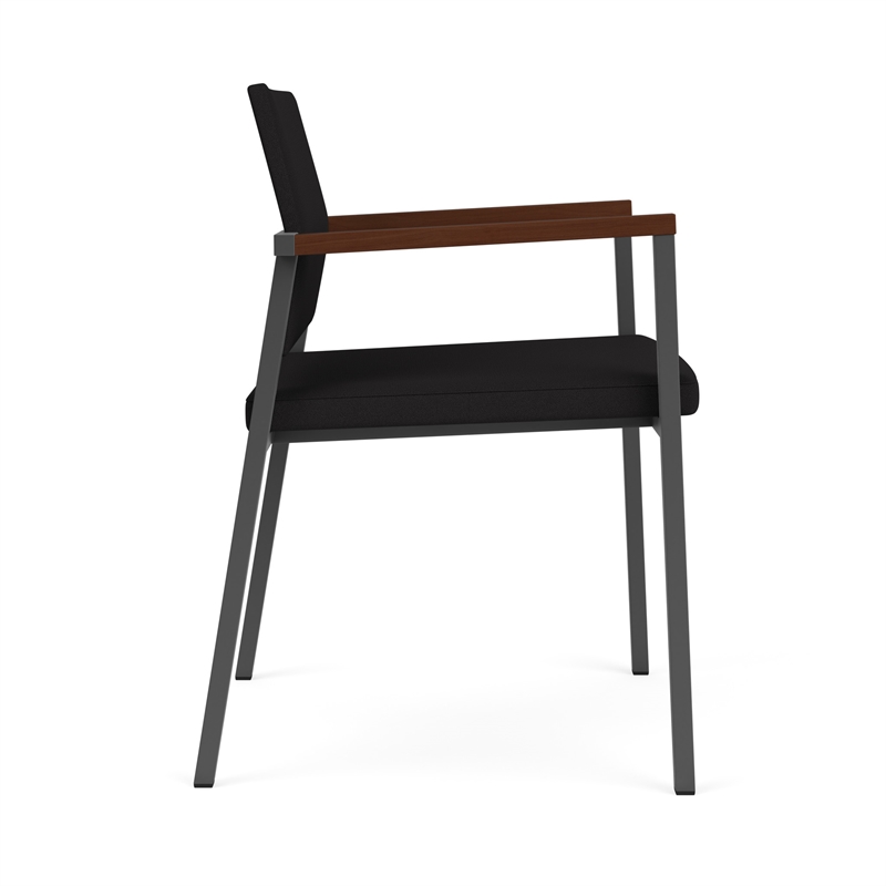 Avon Reception Waiting Guest Chair UPH Seat Back / Charcoal Steel / Black