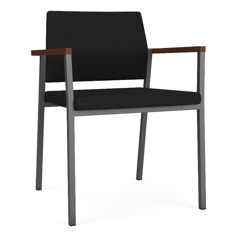 Avon Reception Waiting Guest Chair UPH Seat Back / Charcoal Steel / Black