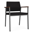 Avon Reception Waiting Guest Chair UPH Seat Back / Charcoal Steel / Black