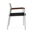 Avon Reception Guest Chair UPH Seat HPL Back / Silver Steel / Walnut / Black