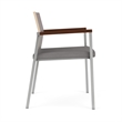 Avon Reception Guest Chair UPH Seat HPL Back / Silver Steel / Walnut / Gray