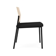 Avon Reception Armless Chair UPH Seat HPL Back / Black Steel / Natural / Black