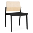 Avon Reception Armless Chair UPH Seat HPL Back / Black Steel / Natural / Black