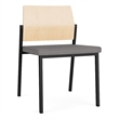 Avon Reception Armless Chair UPH Seat HPL Back / Black Steel / Natural / Gray