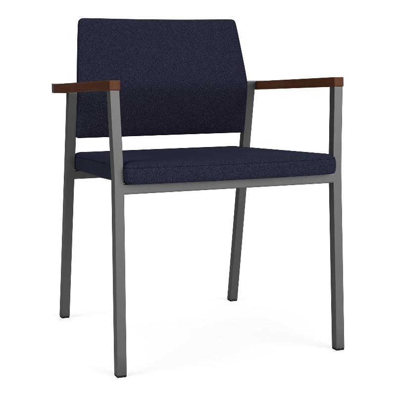 Avon Reception Waiting Guest Chair UPH Seat Back / Charcoal Steel / Navy Blue