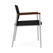 Avon Reception Waiting Guest Chair UPH Seat Back / Silver Steel / Black