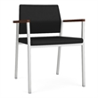 Avon Reception Waiting Guest Chair UPH Seat Back / Silver Steel / Black