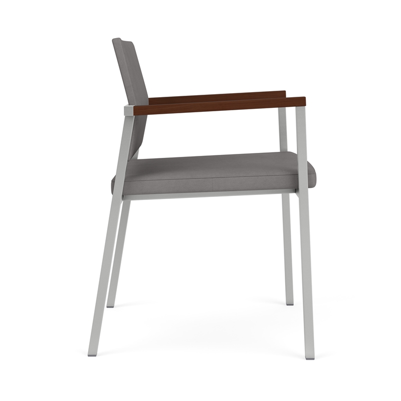 Avon Reception Waiting Guest Chair UPH Seat Back / Silver Steel / Light Gray