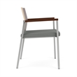 Avon Reception Guest Chair UPH Seat HPL Back / Silver Steel / Walnut / Gray
