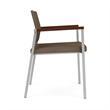 Avon Reception Waiting Guest Chair UPH Seat Back / Silver Steel / Brown