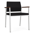 Avon Reception Waiting Guest Chair UPH Seat Back / Silver Steel / Black