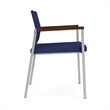 Avon Reception Waiting Guest Chair UPH Seat Back / Silver Steel / Blue
