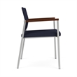 Avon Reception Waiting Guest Chair UPH Seat Back / Silver Steel / Navy Blue