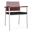 Avon Reception Guest Chair UPH Seat HPL Back / Silver Steel / Mahogany / Black