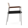 Avon Reception Guest Chair UPH Seat HPL Back / Silver Steel / Mahogany / Black