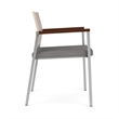 Avon Reception Guest Chair UPH Seat HPL Back / Silver Steel / Mahogany / Gray