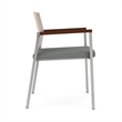 Avon Reception Guest Chair UPH Seat HPL Back / Silver Steel / Mahogany / Gray