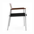 Avon Reception Guest Chair UPH Seat HPL Back / Silver Steel / Mahogany / Black