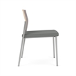 Avon Reception Armless Chair UPH Seat HPL Back / Silver Steel / Walnut / Gray