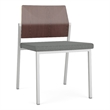 Avon Reception Armless Chair UPH Seat HPL Back / Silver Steel / Walnut / Gray