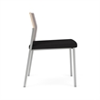 Avon Reception Armless Chair UPH Seat HPL Back / Silver Steel / Walnut / Black