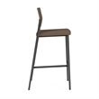 Avon Reception Waiting Cafe Stool UPH Seat Back / Charcoal Steel / Brown