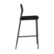 Avon Reception Waiting Cafe Stool UPH Seat Back / Charcoal Steel / Black