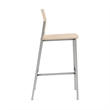 Avon Reception Waiting Cafe Stool HPL Seat Back / Silver Steel / Natural