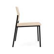 Avon Reception Waiting Armless Chair HPL Seat Back / Black Steel / Natural