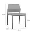 Avon Reception Waiting Armless Chair HPL Seat Back / Black Steel / Natural