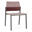Avon Reception Waiting Armless Chair HPL Seat Back / Charcoal Steel / Mahogany