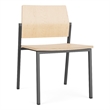 Avon Reception Waiting Armless Chair HPL Seat Back / Charcoal Steel / Natural