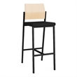 Avon Reception Cafe Stool UPH Seat HPL Back / Black Steel / Natural / Black