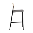 Avon Reception Cafe Stool UPH Seat HPL Back / Black Steel / Natural / Gray