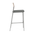Avon Reception Cafe Stool UPH Seat HPL Back / Silver Steel / Mahogany / Gray