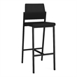 Avon Reception Waiting Room Cafe Stool UPH Seat Back / Black Steel / Black