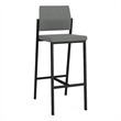 Avon Reception Waiting Cafe Stool UPH Seat Back / Black Steel / Light Gray