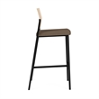 Avon Reception Cafe Stool UPH Seat HPL Back / Black Steel / Natural / Brown