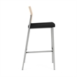 Avon Reception Cafe Stool UPH Seat HPL Back / Silver Steel / Natural / Black