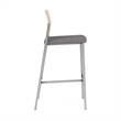 Avon Reception Cafe Stool UPH Seat HPL Back / Silver Steel / Natural / Gray